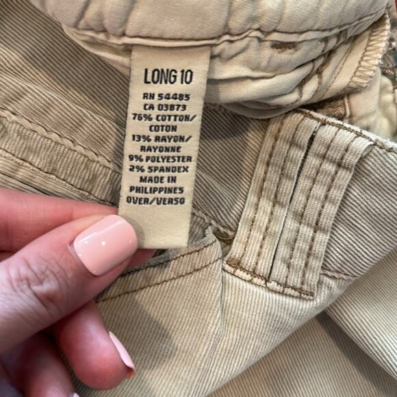 American Eagle Outfitters 10 Long Vintage Y2K Khaki Bootcut Corduroy Pants - Picture 4 of 10